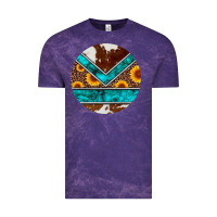 Cloud Purple turquoise cowhide leopard sunflowers round Vintage Tee - Artiststas