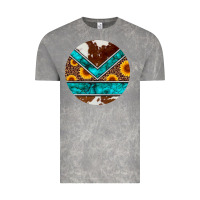 Cloud Rock turquoise cowhide leopard sunflowers round Vintage Tee - Artiststas