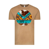Vintage Camel turquoise cowhide leopard sunflowers round Vintage Tee - Artiststas