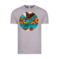 Vintage Zinc turquoise cowhide leopard sunflowers round Vintage Tee - Artiststas