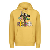 Antique Gold He is risen Easter Premium Hoodie - NancyCooperArtShop