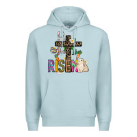 Blue Mist He is risen Easter Premium Hoodie - NancyCooperArtShop