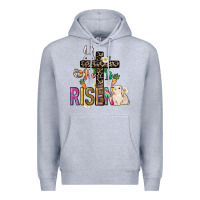Heather Grey He is risen Easter Premium Hoodie - NancyCooperArtShop