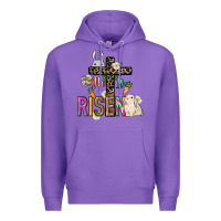 Purple He is risen Easter Premium Hoodie - NancyCooperArtShop
