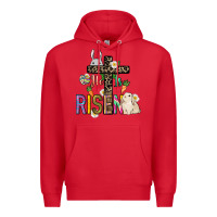 Red He is risen Easter Premium Hoodie - NancyCooperArtShop