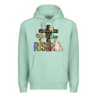 Seafoam He is risen Easter Premium Hoodie - NancyCooperArtShop