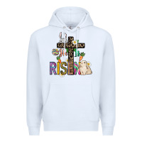 White He is risen Easter Premium Hoodie - NancyCooperArtShop