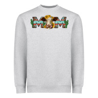 Heather Grey sunflower hereford cattle and cactus  mom Heavyweight Sweatshirt - Jasminsmagicworld