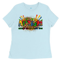 Baby Blue autism accept understand love Ladies Tee - Zillion Design Studio