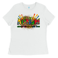 White autism accept understand love Ladies Tee - Zillion Design Studio