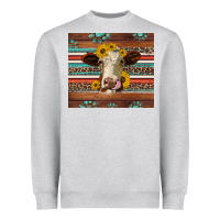 Heather Grey western sunflowers gemstone heifer Heavyweight Sweatshirt - Jasminsmagicworld