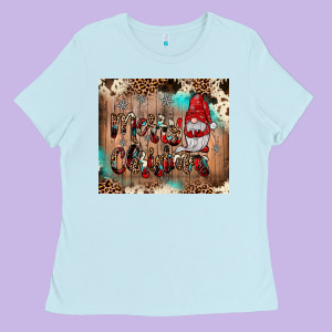 Merry Christmas Gnome Ladies Tee Designed By Jahusdesignshop