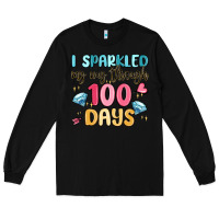 Black i sparkled my way through 100 days Long Sleeve Tee - MaliasSmallBusiness
