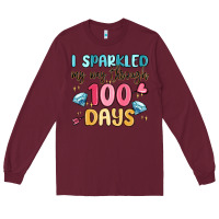 Burgundy i sparkled my way through 100 days Long Sleeve Tee - MaliasSmallBusiness