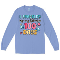 Colony Blue i sparkled my way through 100 days Long Sleeve Tee - MaliasSmallBusiness