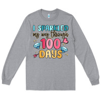 Heather Grey i sparkled my way through 100 days Long Sleeve Tee - MaliasSmallBusiness