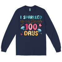 Navy i sparkled my way through 100 days Long Sleeve Tee - MaliasSmallBusiness