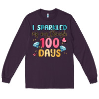 Plum i sparkled my way through 100 days Long Sleeve Tee - MaliasSmallBusiness