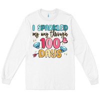 White i sparkled my way through 100 days Long Sleeve Tee - MaliasSmallBusiness