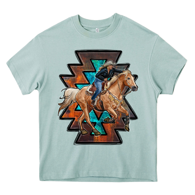 Cowgirl With Aztec Heavy Core Tee by RanaPortraitStore | Teevron