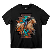 Black cowgirl with aztec Heavy Core Tee - RanaPortraitStore