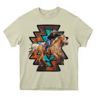 Mossy cowgirl with aztec Heavy Core Tee - RanaPortraitStore