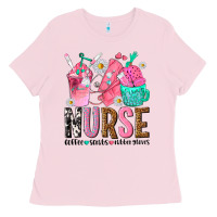 Bubblegum Pink nurse coffee scrubs rubber gloves Ladies Tee - texasbilliewilder