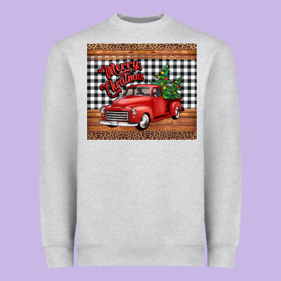 Merry Christmas Truck Heavyweight Sweatshirt Designed By Jasminsmagicworld
