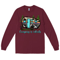 Burgundy camping is intents Long Sleeve Tee - JahusDesignShop