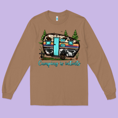 Camping Is Intents Long Sleeve Tee Designed By Jahusdesignshop