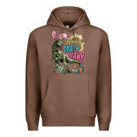 Chestnut Happy Easter Day T-rex Premium Hoodie - NancyCooperArtShop