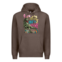 Coffee Happy Easter Day T-rex Premium Hoodie - NancyCooperArtShop