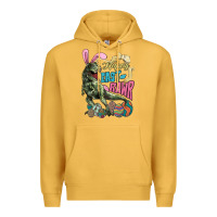Mustard Happy Easter Day T-rex Premium Hoodie - NancyCooperArtShop