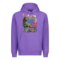 Purple Happy Easter Day T-rex Premium Hoodie - NancyCooperArtShop