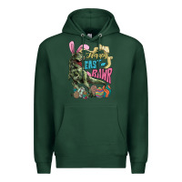 Sports Green Happy Easter Day T-rex Premium Hoodie - NancyCooperArtShop