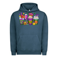 Pigment Midnight Navy mardi gras coffee cups Urban Hoodie - OliviaCreatesArt