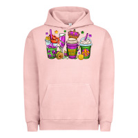 Pigment Salmon mardi gras coffee cups Urban Hoodie - OliviaCreatesArt