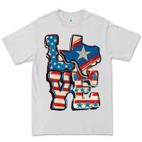 Dove Grey Love Texas  4th of july Premium Tee - CowGirlArtShop