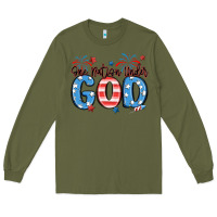 Army Green one nation under god Long Sleeve Tee - MaliasSmallBusiness