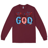 Burgundy one nation under god Long Sleeve Tee - MaliasSmallBusiness