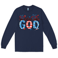 Navy one nation under god Long Sleeve Tee - MaliasSmallBusiness