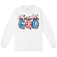 White one nation under god Long Sleeve Tee - MaliasSmallBusiness