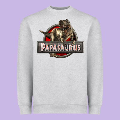 Papasaurus T-rex Heavyweight Sweatshirt Designed By Lillyallendesigns