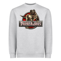 Heather Grey Papasaurus T-Rex Heavyweight Sweatshirt - LillyAllenDesigns