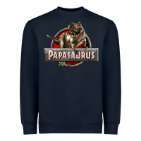 Navy Papasaurus T-Rex Heavyweight Sweatshirt - LillyAllenDesigns