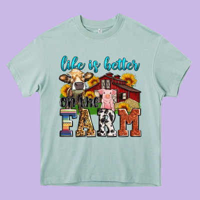 Life Is Better On The Farm Heavy Core Tee Designed By Zillion Design Studio