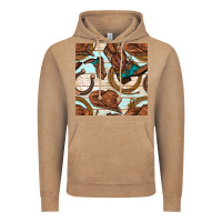 Vintage Coffee cowboy western seamless pattern Vintage Hoodie - BundleAndBundleShop