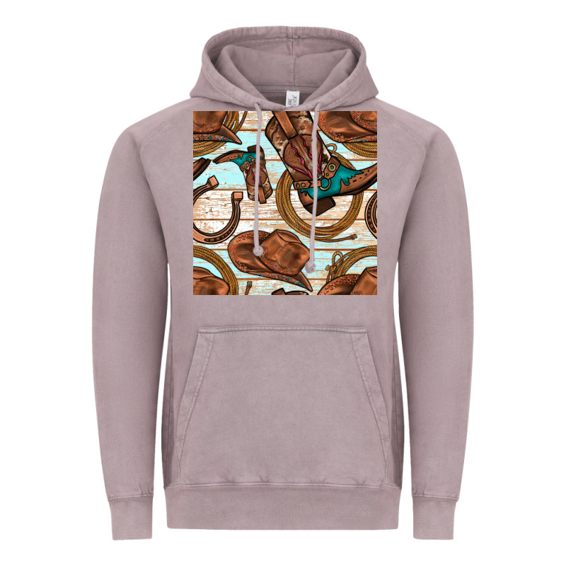 Cowboy Western Seamless Pattern Vintage Hoodie by BundleAndBundleShop | Teevron