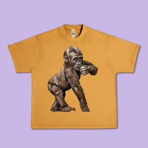 Baby Gorilla Urban Heavy Tee Designed By Lillyallendesigns