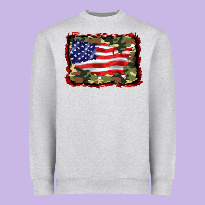 Distressed American Flag Heavyweight Sweatshirt Designed By Barkaloodesign